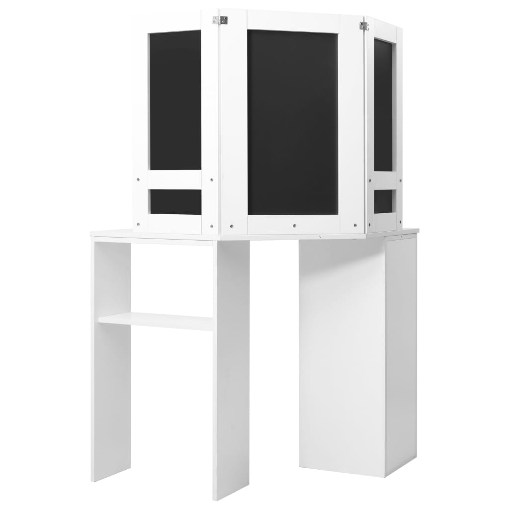 vidaXL Corner Dressing Table with LED Lighting White