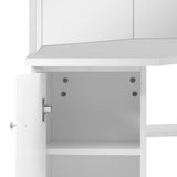vidaXL Corner Dressing Table with LED Lighting White