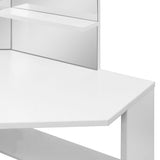 vidaXL Corner Dressing Table with LED Lighting White