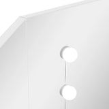 vidaXL Corner Dressing Table with LED Lighting White