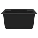 vidaXL Kitchen Sink Double Basins with Overflow Hole Granite Black