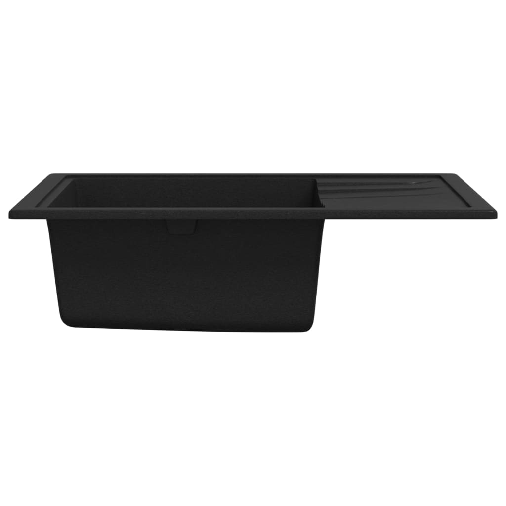 vidaXL Sink with Overflow Hole Oval Granite Black