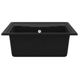 vidaXL Sink with Overflow Hole Oval Granite Black