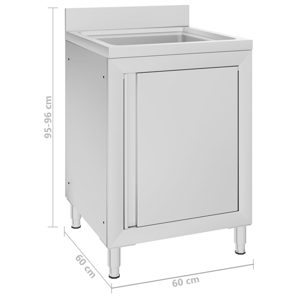 vidaXL Papier peint commercial 60x60x96 cm acier inoxydable