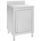 vidaXL Werktafel met kast commercieel 60x60x96 cm roestvrij staal