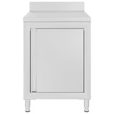 vidaXL Werktafel met kast commercieel 60x60x96 cm roestvrij staal