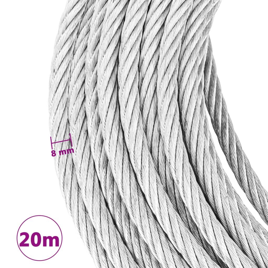 vidaXL Steel Cable 800 kg 20 m