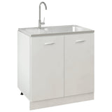 vidaXL Sink with Drainer Set 800x500x155 mm Stainless Steel Silver
