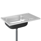 vidaXL Sink with Drainer Set 800x500x155 mm Stainless Steel Silver