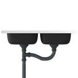 vidaXL Double-Bowl Sink 800x500x155 mm Stainless Steel Silver