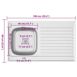 vidaXL Sink with Drainer Set 1000x600x155 mm Stainless Steel Silver