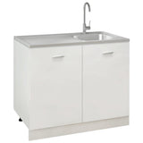 vidaXL Sink with Drainer Set 1000x600x155 mm Stainless Steel Silver
