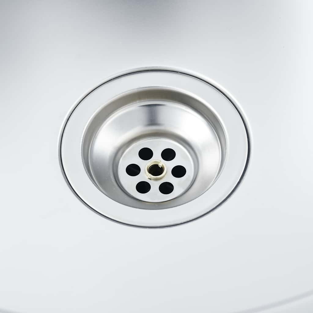 vidaXL Sink with Drainer Set 1000x600x155 mm Stainless Steel Silver