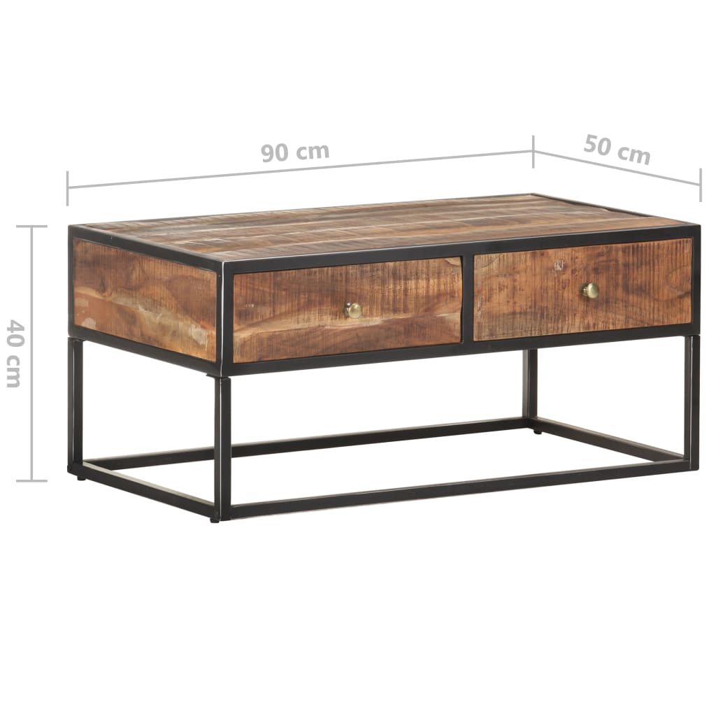 vidaXL Salontafel 90x50x40 cm ruw acaciahout