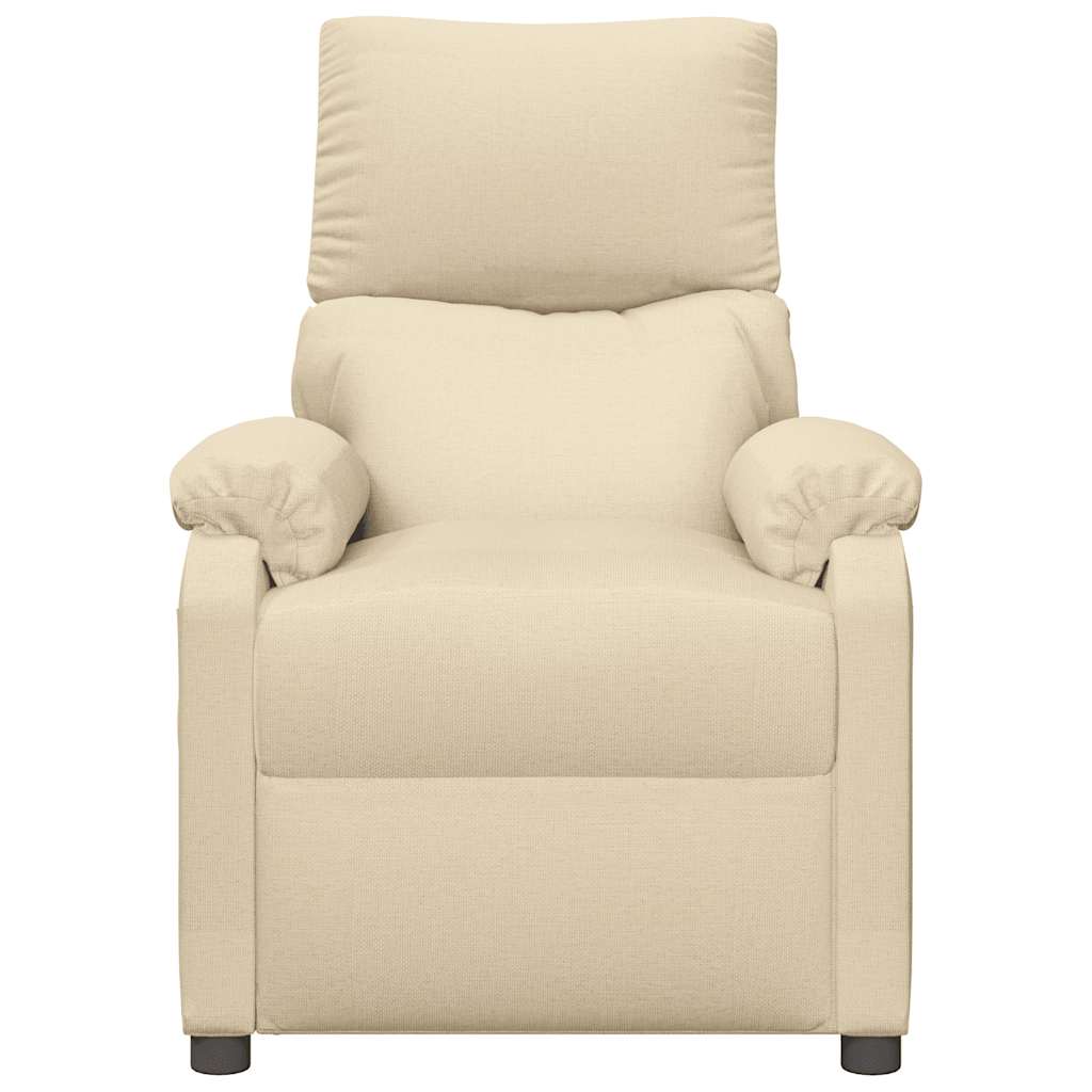 vidaXL Massage Recliner Fabric Cream