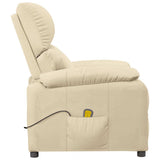 vidaXL Massage Recliner Fabric Cream