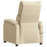 vidaXL Massage Recliner Fabric Cream