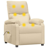 vidaXL Massage Recliner Fabric Cream