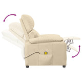 vidaXL Massage Recliner Fabric Cream