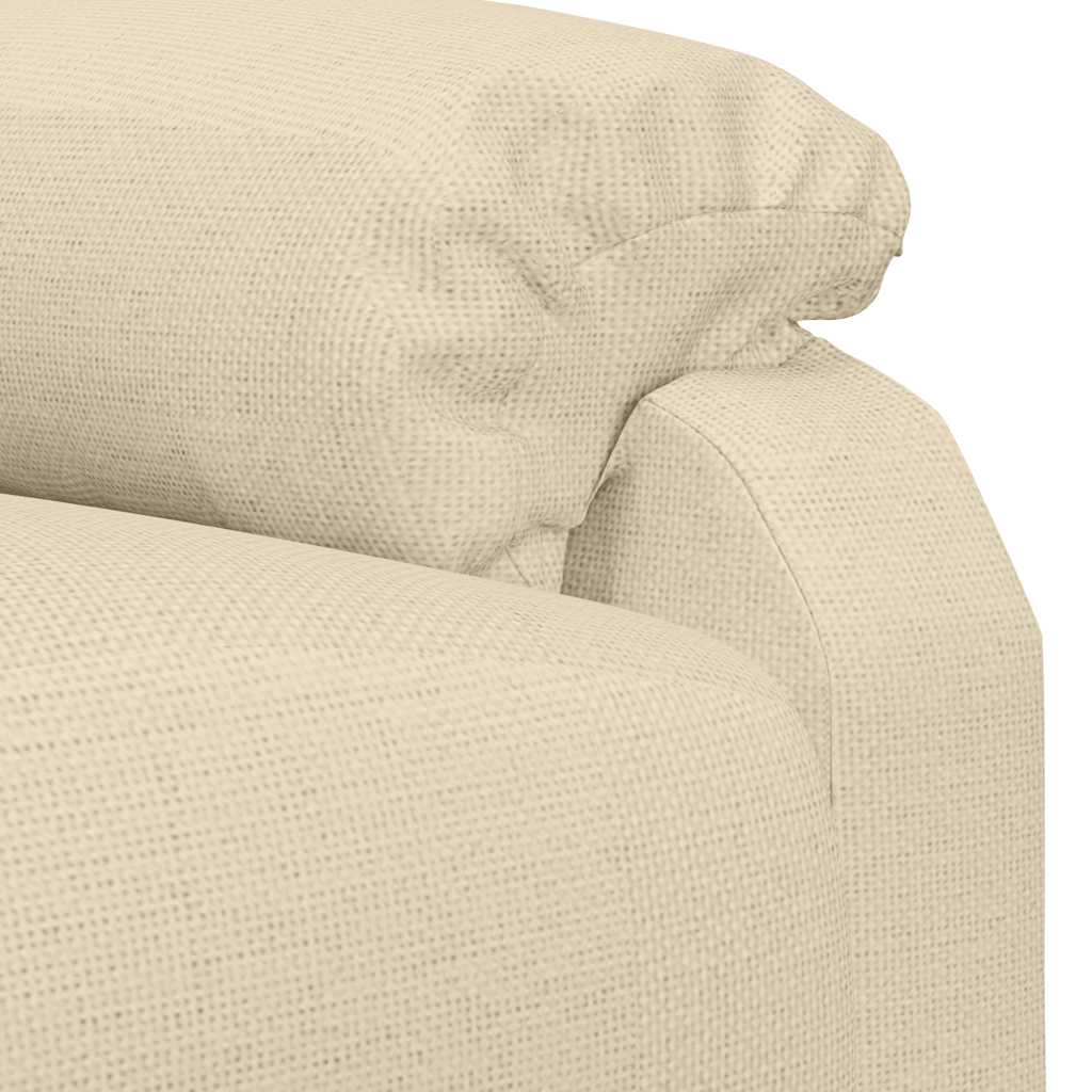 vidaXL Massage Recliner Fabric Cream