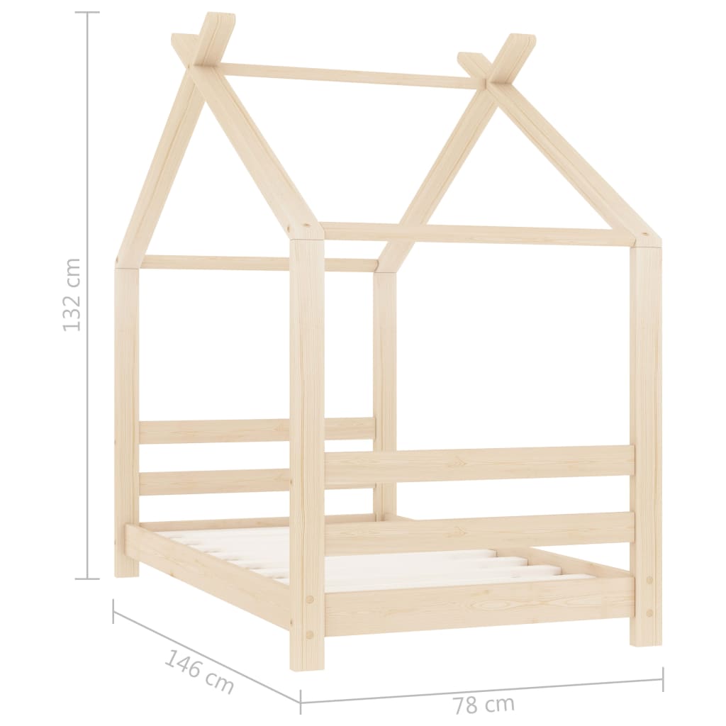 vidaXL Kids' Bed Frame Solid Pine Wood 70x140 cm