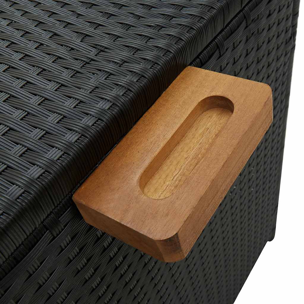 vidaXL Tuinbox 120x65x61 cm poly rattan zwart