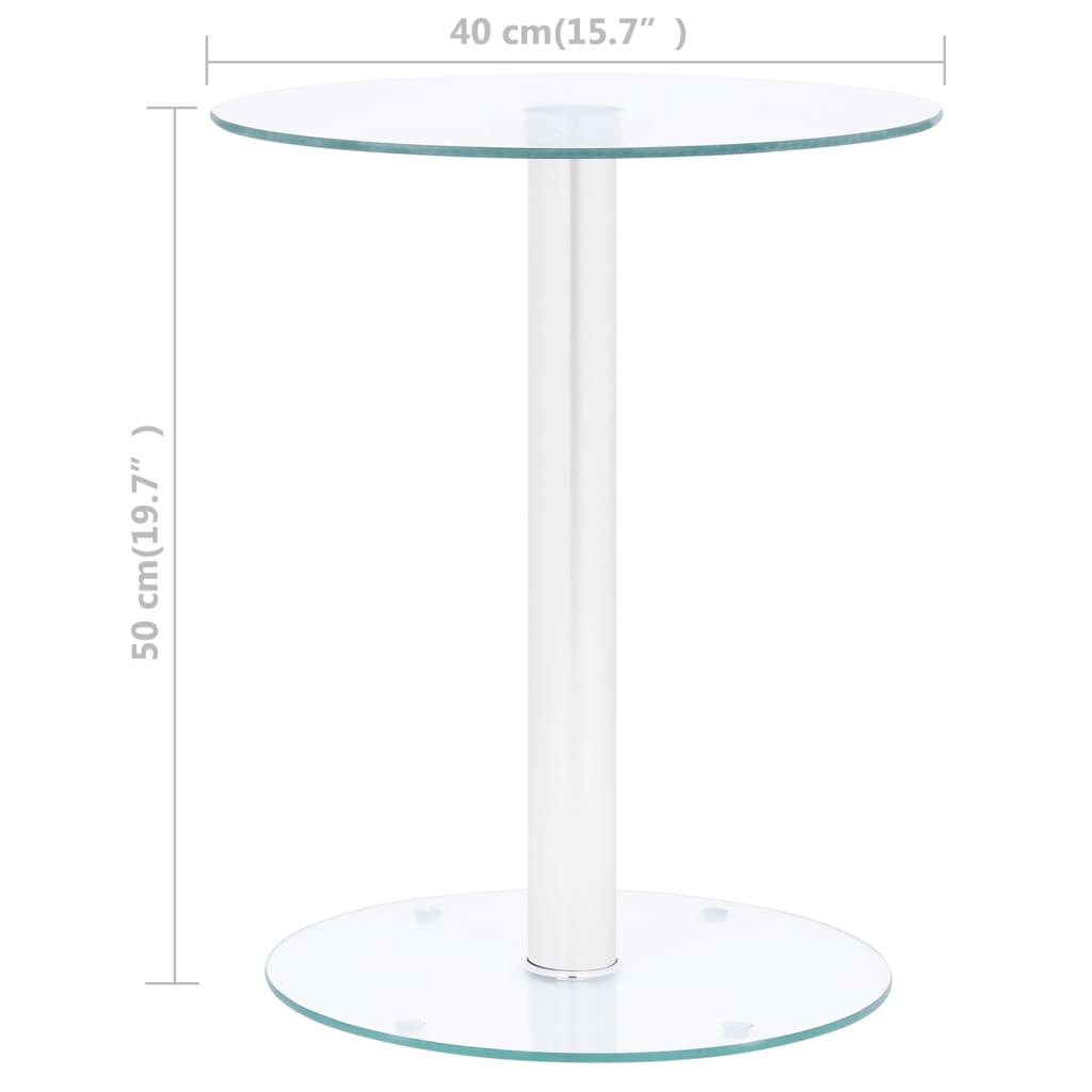 vidaXL Salontafel 40 cm gehard glas transparant