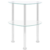 vidaXL Bijzettafel 2-laags 38x38x50 cm gehard glas transparant