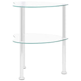 vidaXL Bijzettafel 2-laags 38x38x50 cm gehard glas transparant