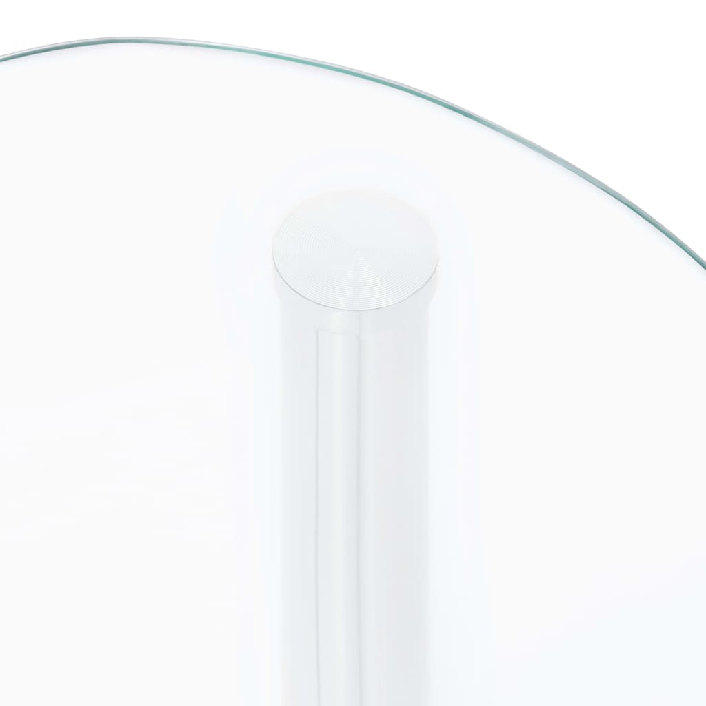 vidaXL Bijzettafel 2-laags 38x38x50 cm gehard glas transparant