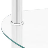 vidaXL Bijzettafel 2-laags 38x38x50 cm gehard glas transparant