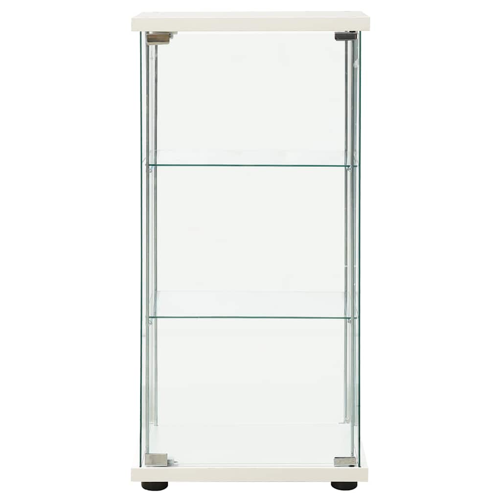 vidaXL Vitrinekast gehard glas wit