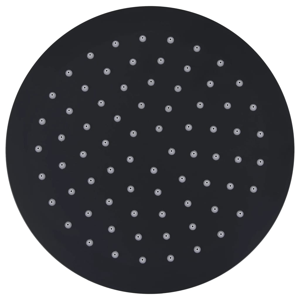 vidaXL Round Rain Shower Head 20 cm Stainless Steel Black