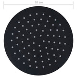vidaXL Round Rain Shower Head 20 cm Stainless Steel Black