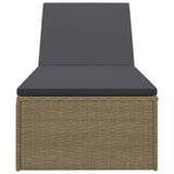 vidaXL Sun Lounger poly rattan brown and dark grey