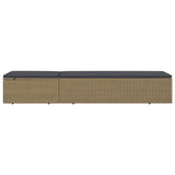 vidaXL Sun Lounger poly rattan brown and dark grey