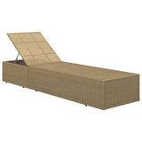 vidaXL Sun Lounger poly rattan brown and dark grey