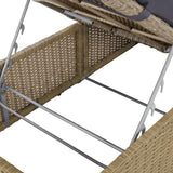 vidaXL Sun Lounger poly rattan brown and dark grey