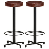 vidaXL Bar Stools 2 pcs 76 cm Genuine Leather
