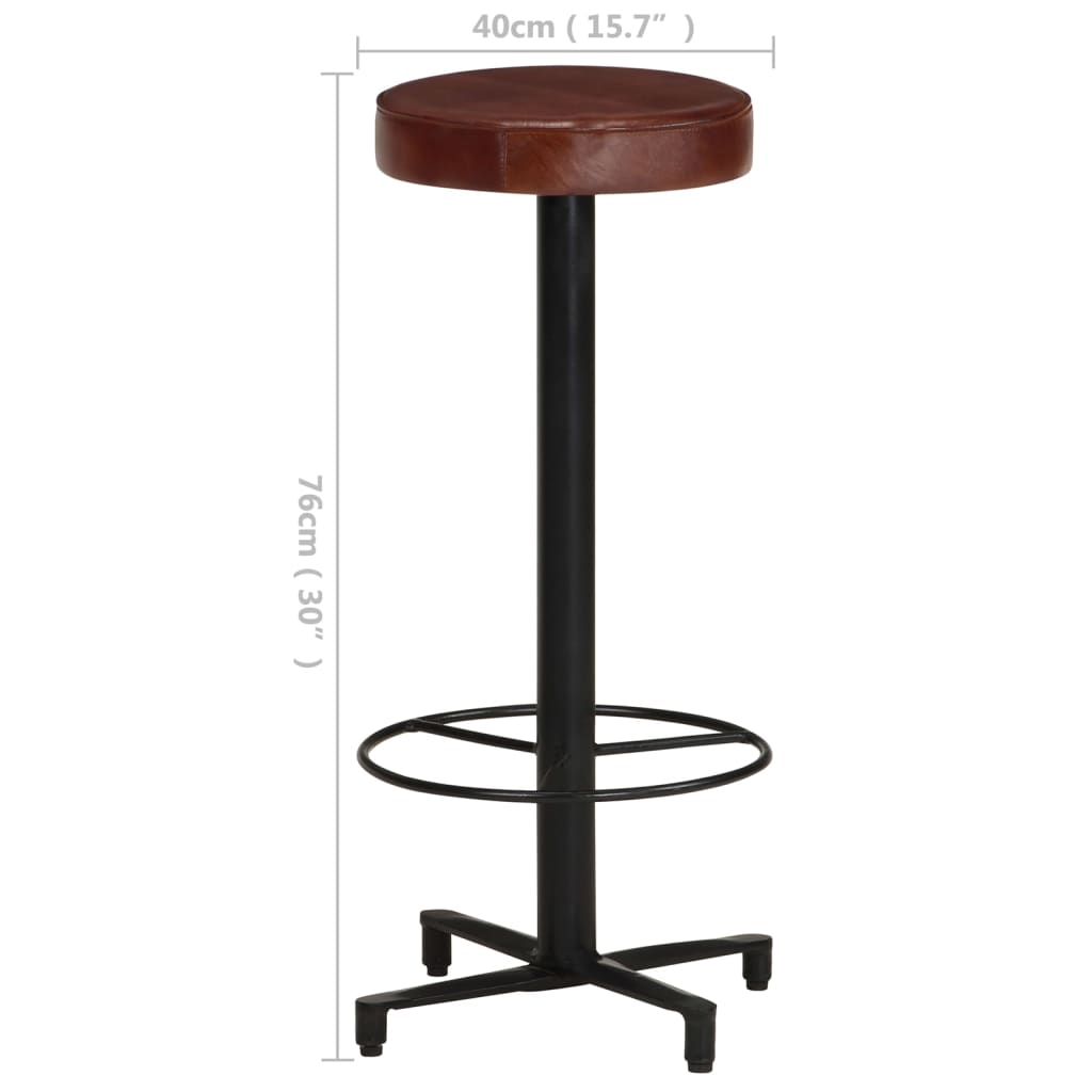 vidaXL Bar Stools 2 pcs 76 cm Genuine Leather