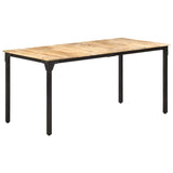 vidaXL Eettafel 160x80x76 cm ruw mangohout