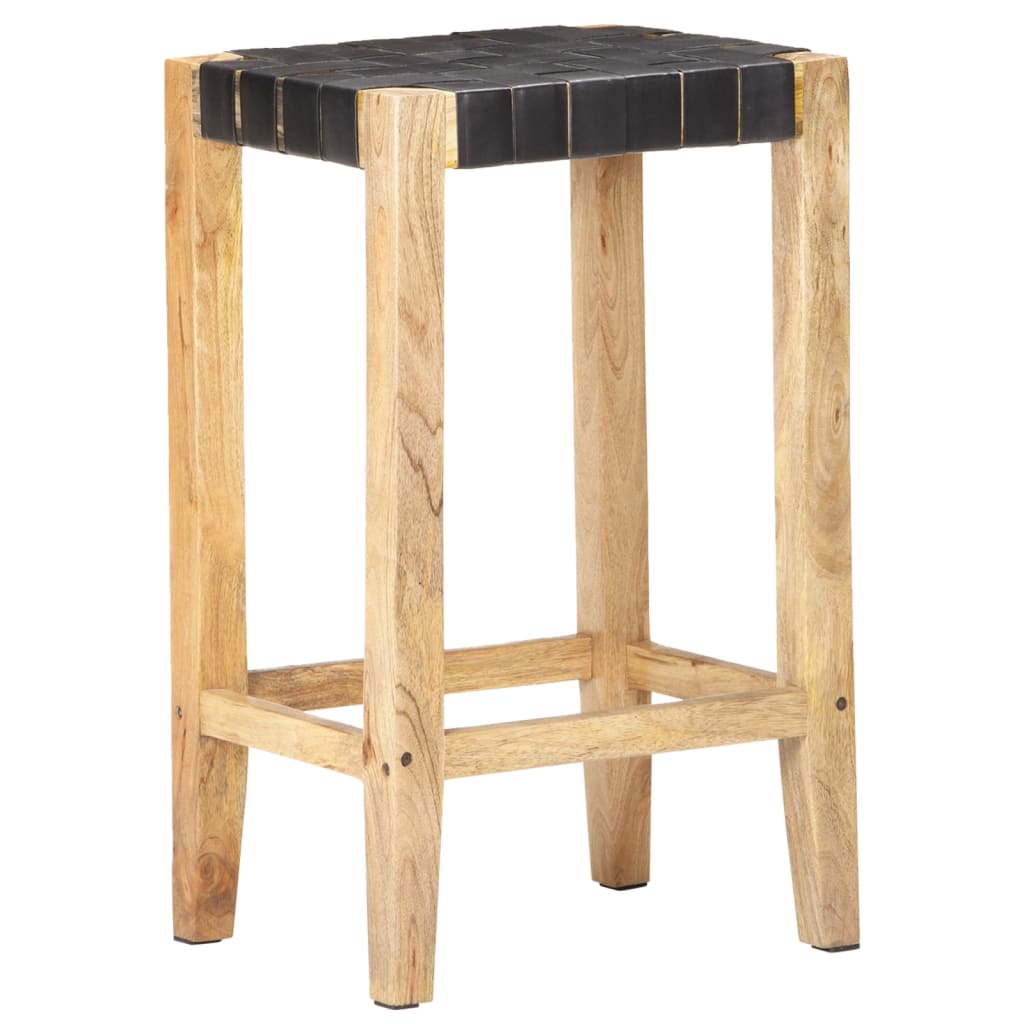 vidaXL Barkrukken 2 st 60 cm echt leer bruin