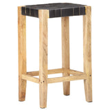 vidaXL Barkrukken 2 st 60 cm echt leer bruin