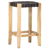 vidaXL Barkrukken 2 st 60 cm echt leer bruin