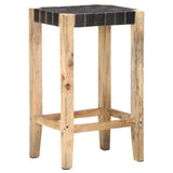 vidaXL Barkrukken 2 st 60 cm echt leer bruin