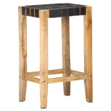 vidaXL Barkrukken 2 st 60 cm echt leer bruin