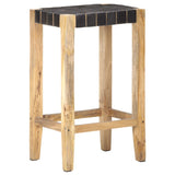 vidaXL Barkrukken 2 st 60 cm echt leer bruin