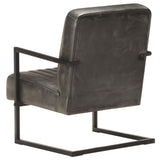 vidaXL Fauteuil echt leer verweerd grijs