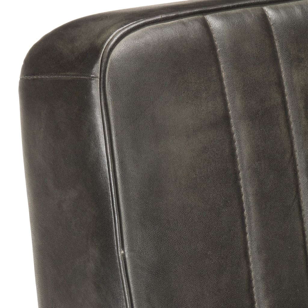 vidaXL Fauteuil echt leer verweerd grijs