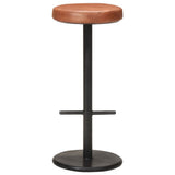 vidaXL Bar Stools 2 pcs Genuine Leather Brown